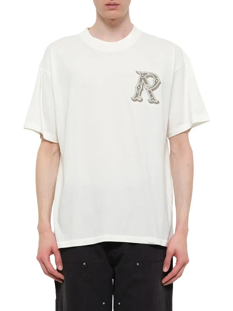 Represent Western Initial T-shirt in Flat White