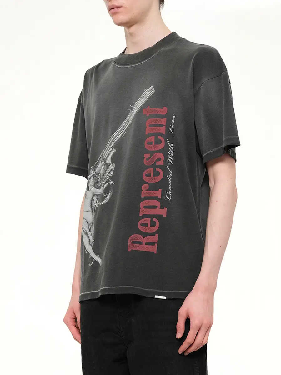 Represent Loaded With Love T-shirt in Stained Black | Thumbnail 3 Represent Loaded With Love T-shirt in Stained Black | Thumbnail 3