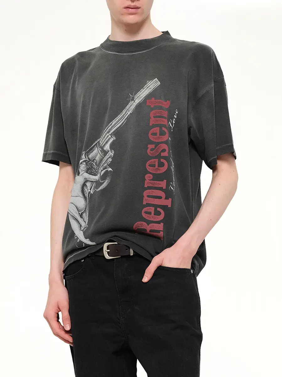 Represent Loaded With Love T-shirt in Stained Black | Thumbnail 6 Represent Loaded With Love T-shirt in Stained Black | Thumbnail 6
