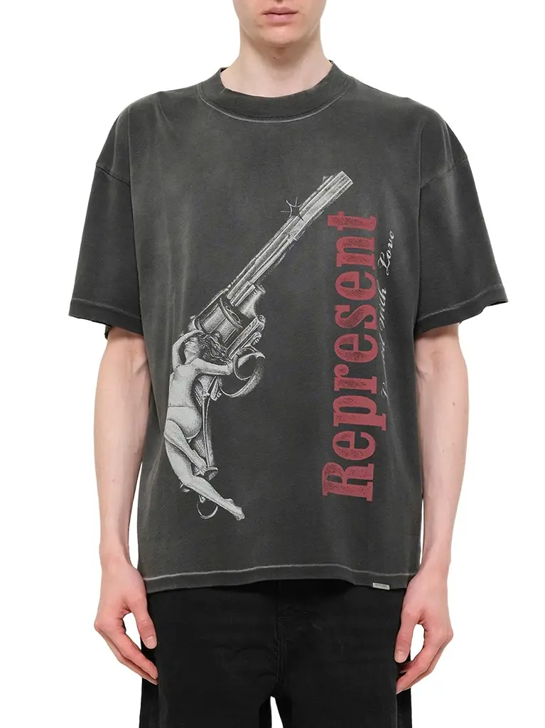 Represent Loaded With Love T-shirt in Stained Black