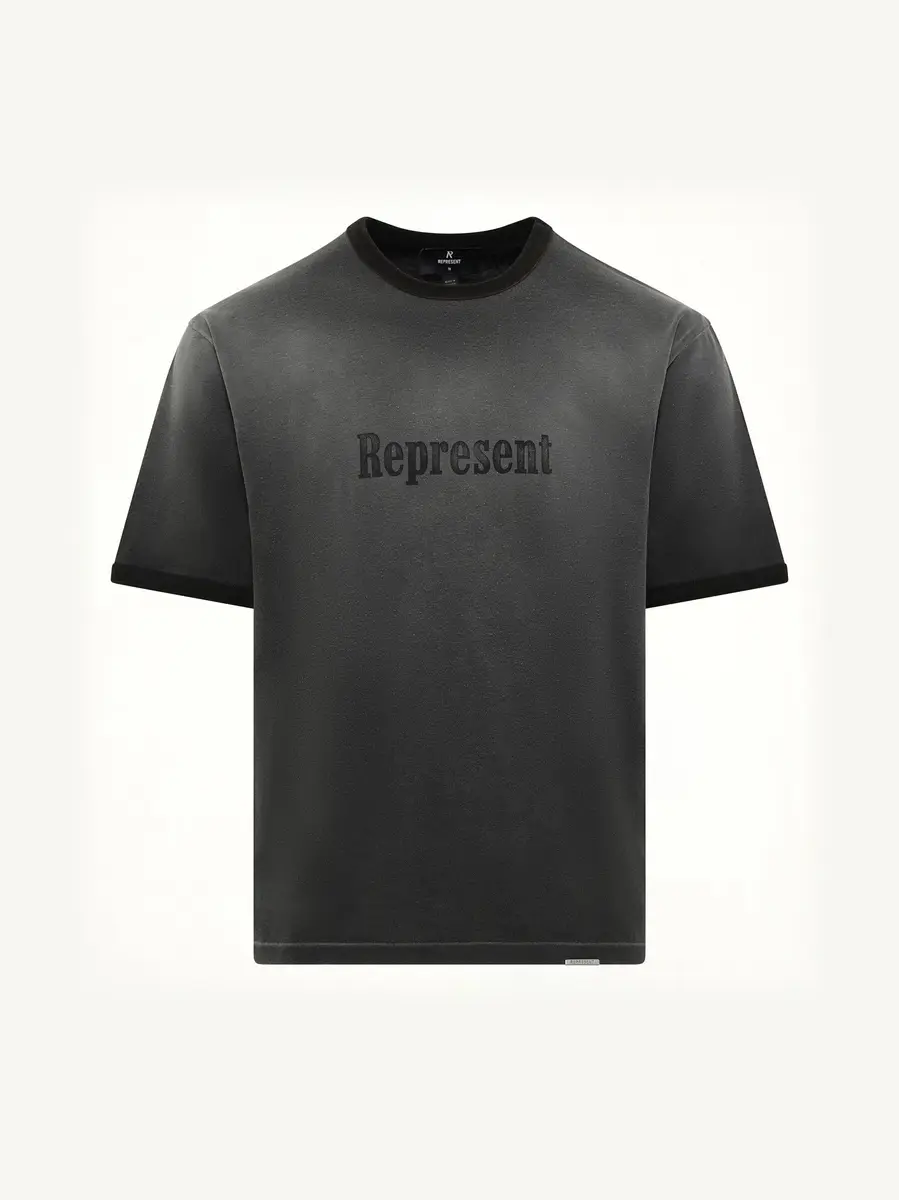Represent Represent Ringer T-shirt in Stained Black | Thumbnail 2 Represent Represent Ringer T-shirt in Stained Black | Thumbnail 2