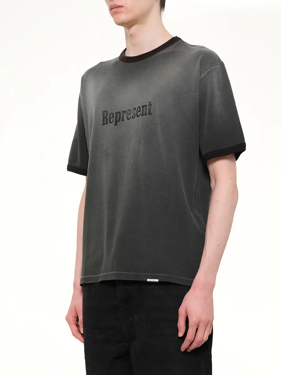 Represent Represent Ringer T-shirt in Stained Black | Thumbnail 3 Represent Represent Ringer T-shirt in Stained Black | Thumbnail 3