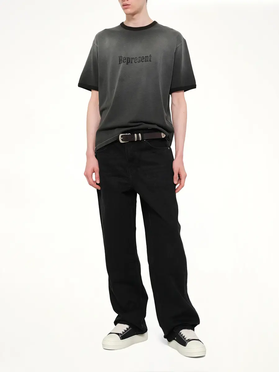 Represent Represent Ringer T-shirt in Stained Black | Thumbnail 4 Represent Represent Ringer T-shirt in Stained Black | Thumbnail 4