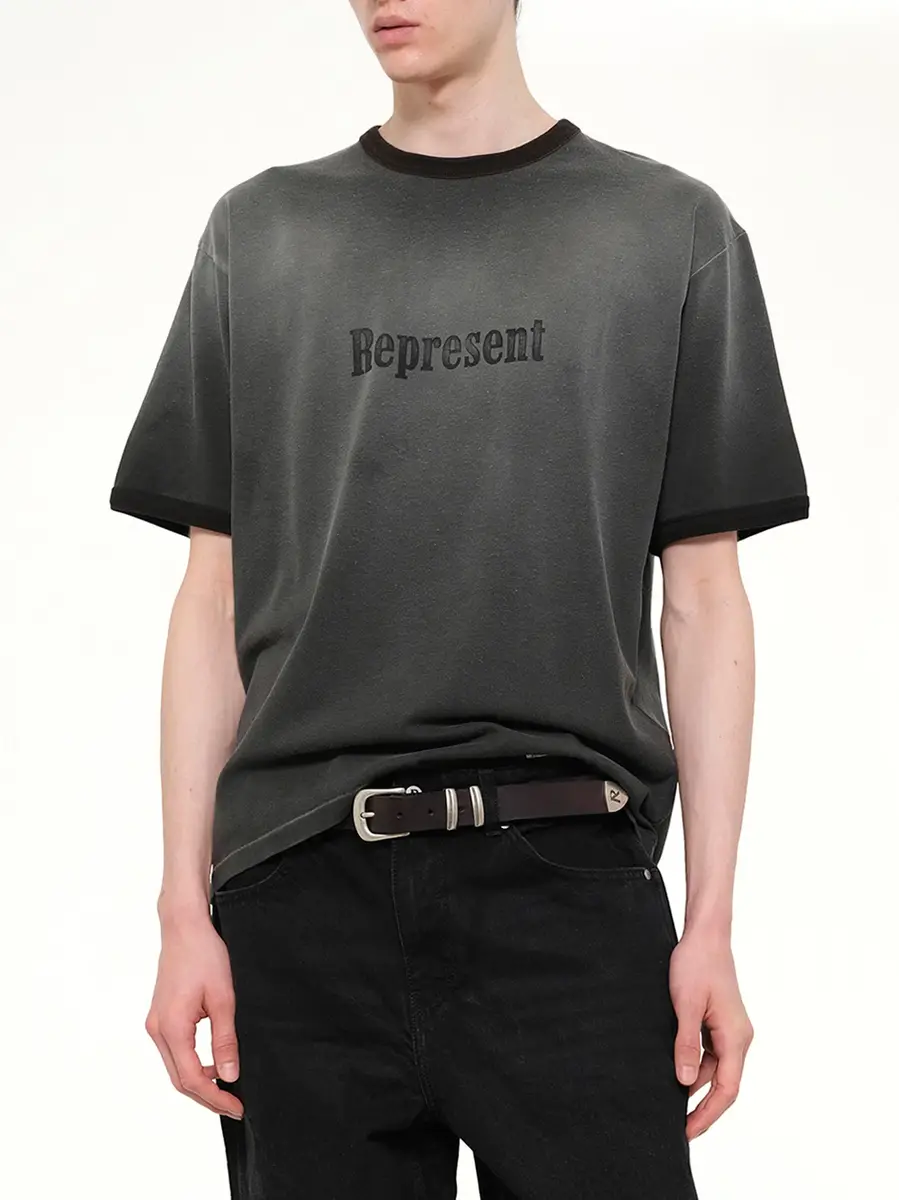 Represent Represent Ringer T-shirt in Stained Black | Thumbnail 6 Represent Represent Ringer T-shirt in Stained Black | Thumbnail 6
