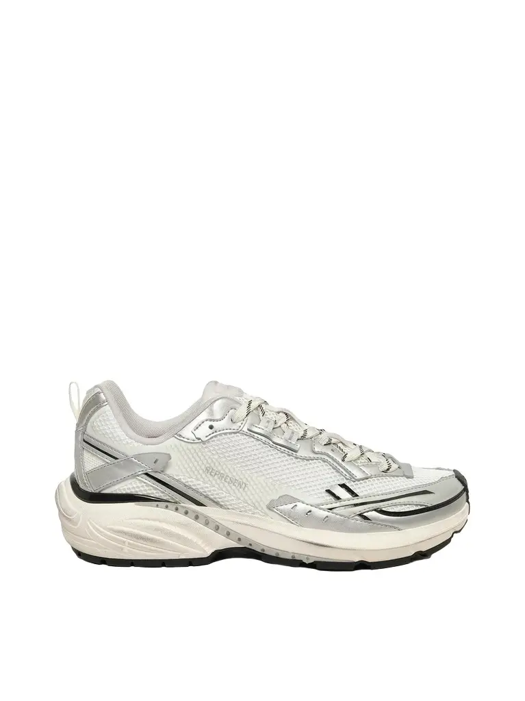Represent Storm Deconstructed Sneaker in Flat White/silver