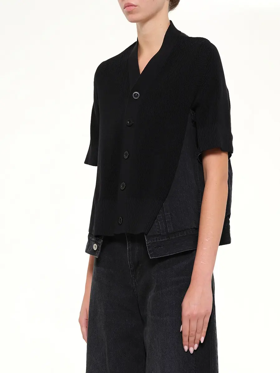 Sacai Denim x Knit SS Cardigan | Thumbnail 3 Sacai Denim x Knit SS Cardigan | Thumbnail 3
