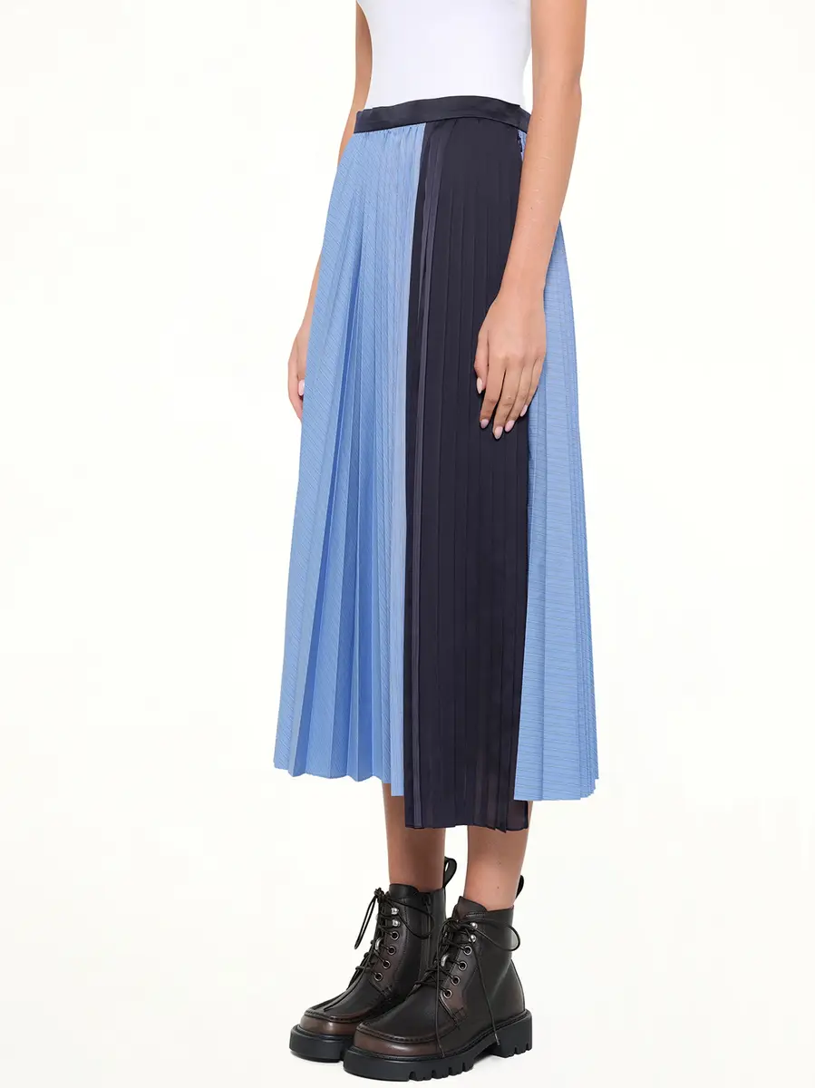 Sacai Poplin Pleat Skirt in Blue Stripe | Thumbnail 3 Sacai Poplin Pleat Skirt in Blue Stripe | Thumbnail 3