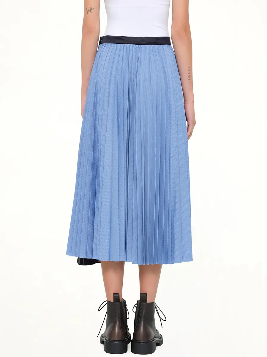 Sacai Poplin Pleat Skirt in Blue Stripe | Thumbnail 5 Sacai Poplin Pleat Skirt in Blue Stripe | Thumbnail 5