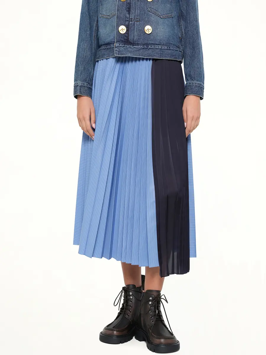 Sacai Poplin Pleat Skirt in Blue Stripe | Thumbnail 6 Sacai Poplin Pleat Skirt in Blue Stripe | Thumbnail 6