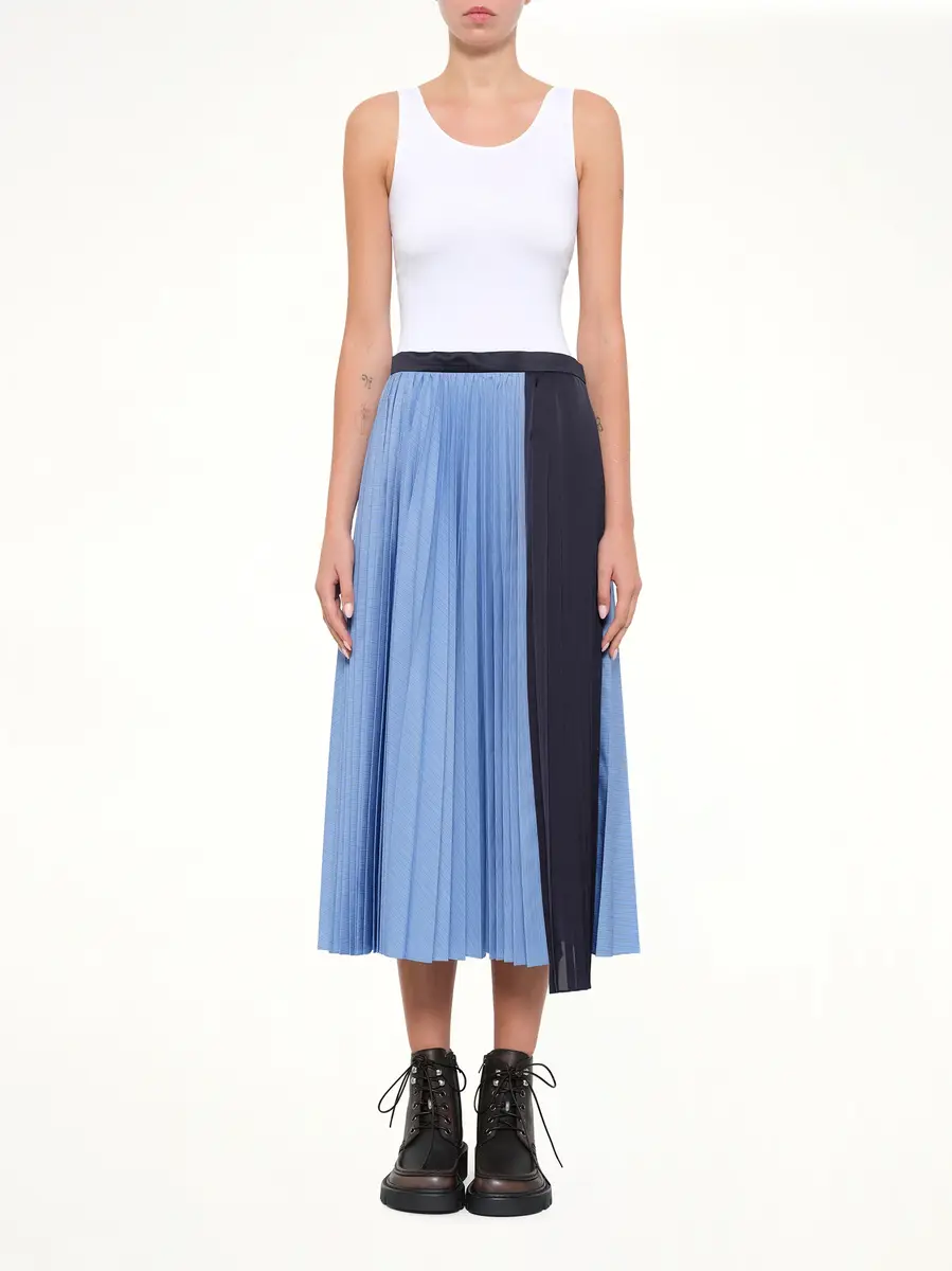 Sacai Poplin Pleat Skirt in Blue Stripe | Thumbnail 7 Sacai Poplin Pleat Skirt in Blue Stripe | Thumbnail 7