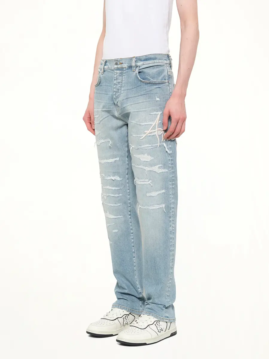 AMIRI Amiri Repaired Slim Jean in Worn Slate | Thumbnail 3 AMIRI Amiri Repaired Slim Jean in Worn Slate | Thumbnail 3