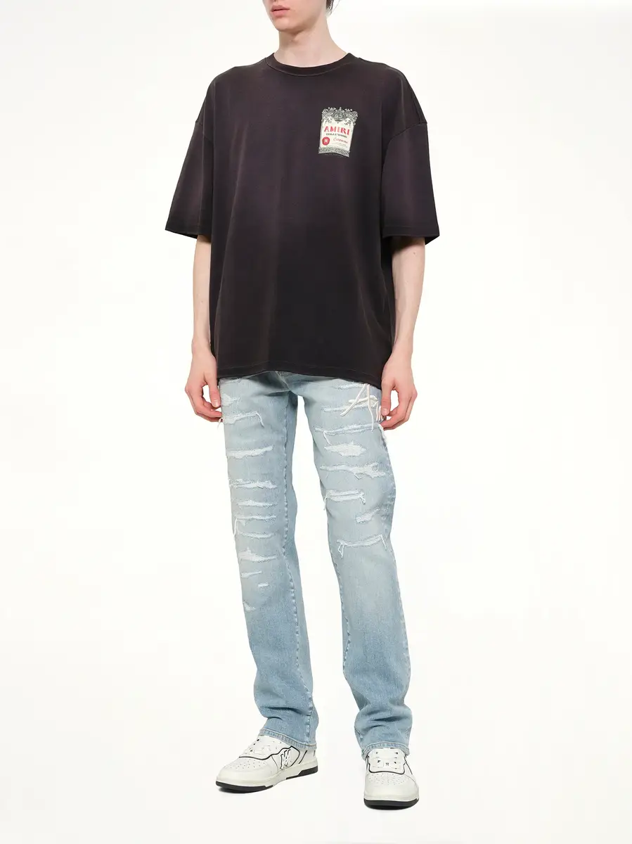 AMIRI Amiri Repaired Slim Jean in Worn Slate | Thumbnail 4 AMIRI Amiri Repaired Slim Jean in Worn Slate | Thumbnail 4