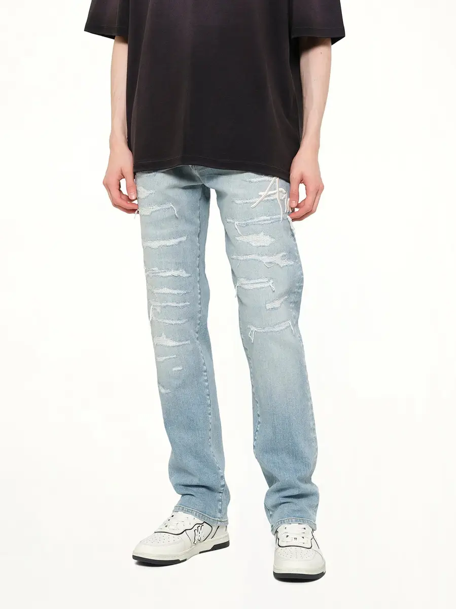 AMIRI Amiri Repaired Slim Jean in Worn Slate | Thumbnail 6 AMIRI Amiri Repaired Slim Jean in Worn Slate | Thumbnail 6