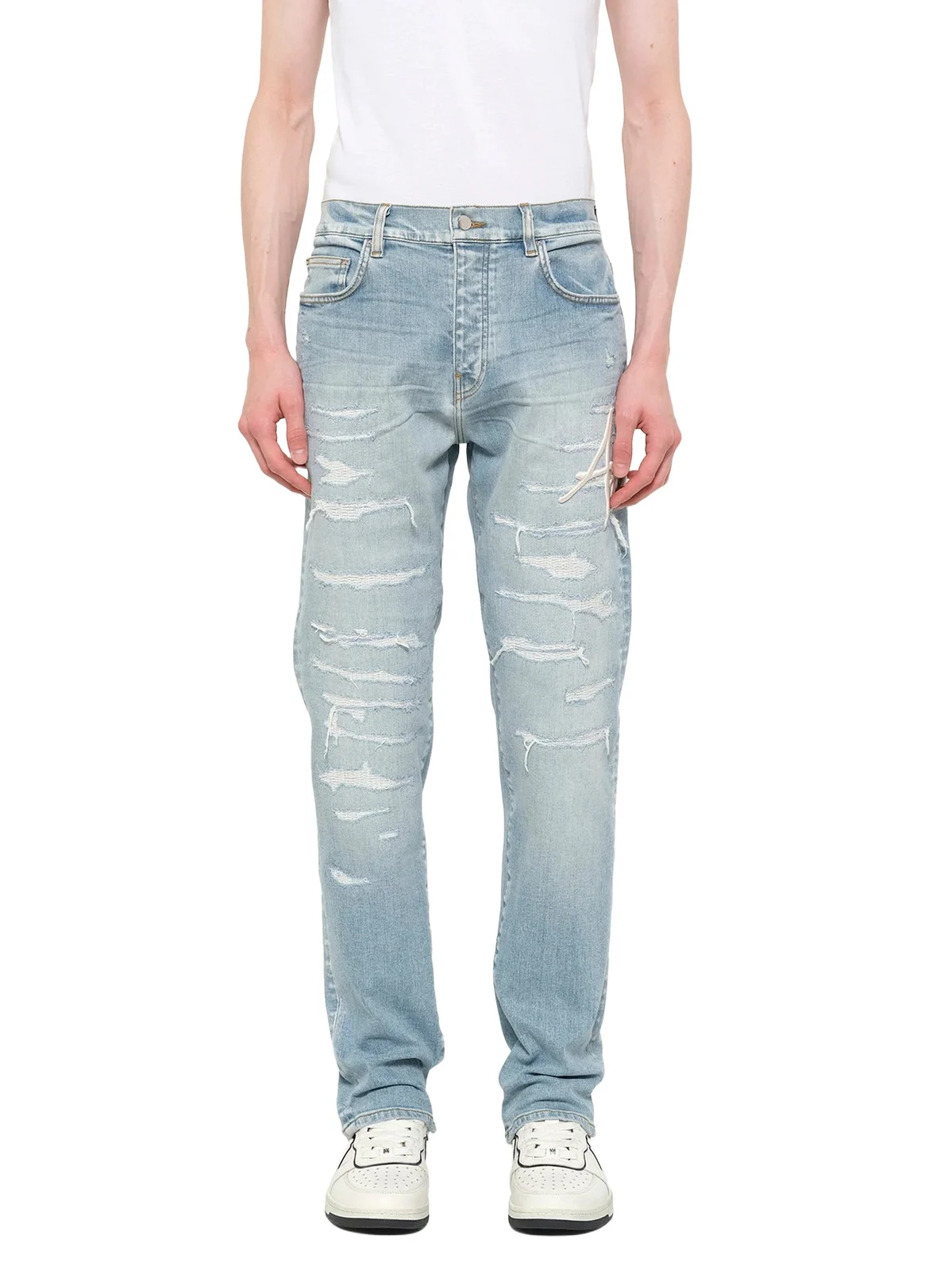 AMIRI Amiri Repaired Slim Jean in Worn Slate