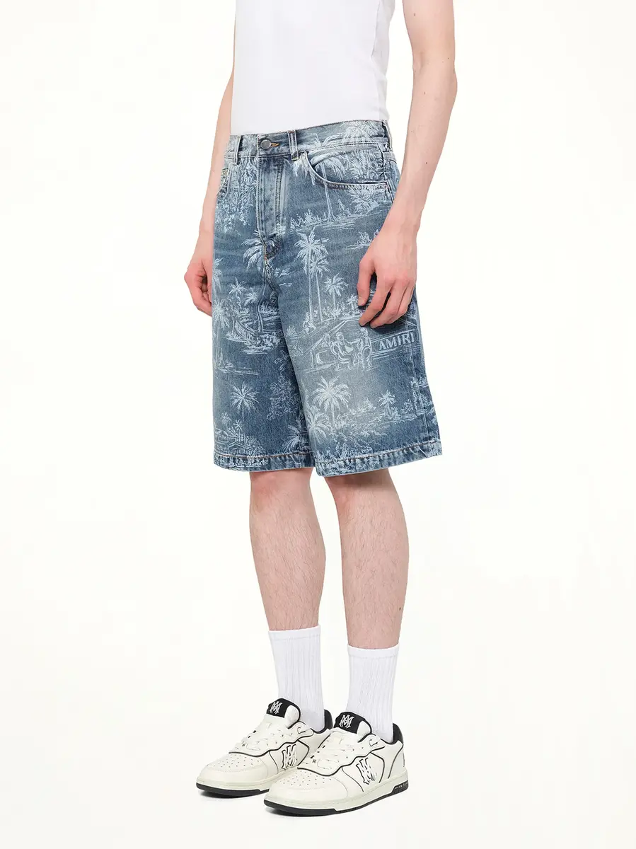 AMIRI Chateau Palms Denim Shorts in Harbor Indigo | Thumbnail 3 AMIRI Chateau Palms Denim Shorts in Harbor Indigo | Thumbnail 3