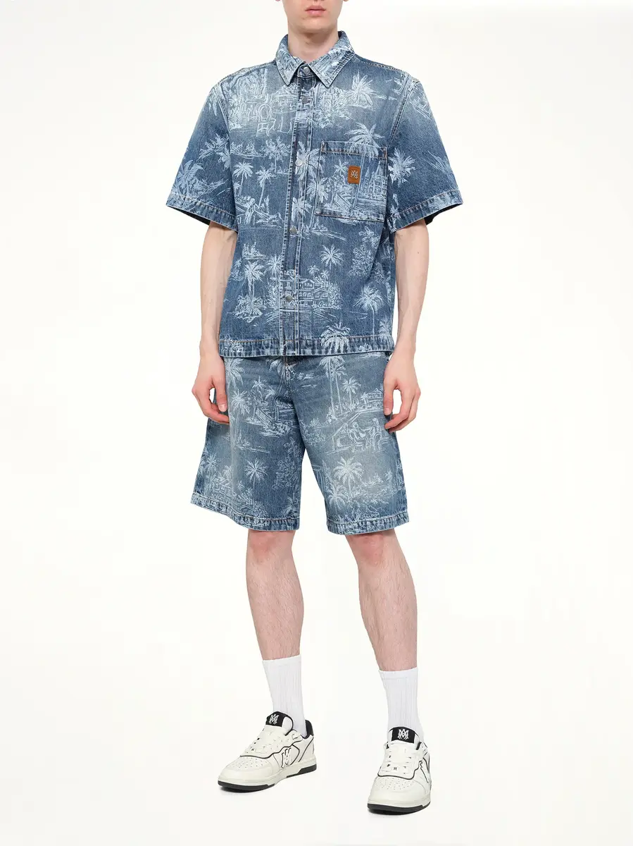 AMIRI Chateau Palms Denim Shorts in Harbor Indigo | Thumbnail 4 AMIRI Chateau Palms Denim Shorts in Harbor Indigo | Thumbnail 4