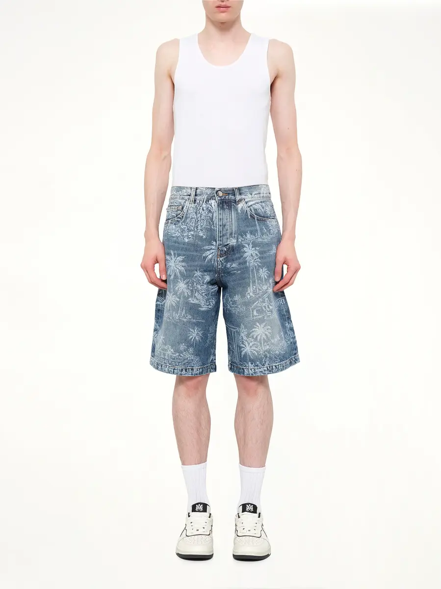 AMIRI Chateau Palms Denim Shorts in Harbor Indigo | Thumbnail 7 AMIRI Chateau Palms Denim Shorts in Harbor Indigo | Thumbnail 7