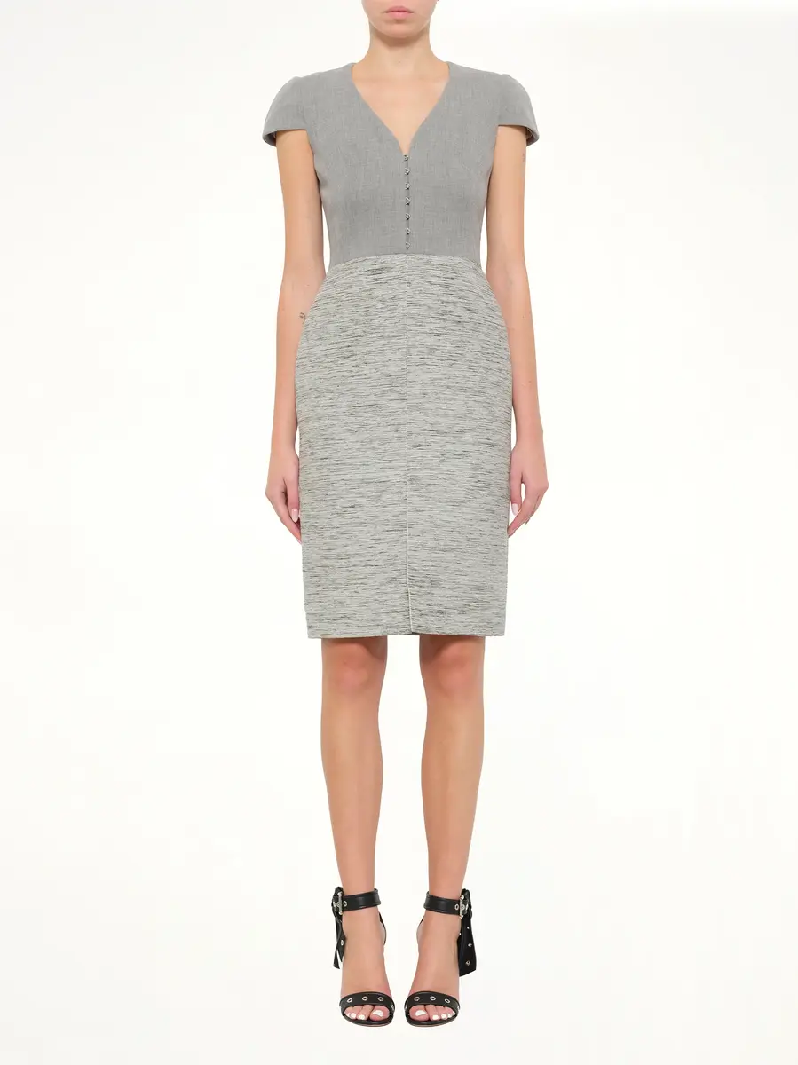 Alexander McQueen Alexander Mcqueen - Silver Pencil Dress | Thumbnail 2 Alexander McQueen Alexander Mcqueen - Silver Pencil Dress | Thumbnail 2