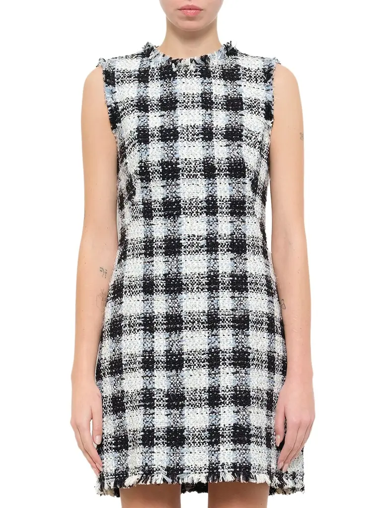 Alexander McQueen Alexander Mcqueen Checkered Tweed Dress