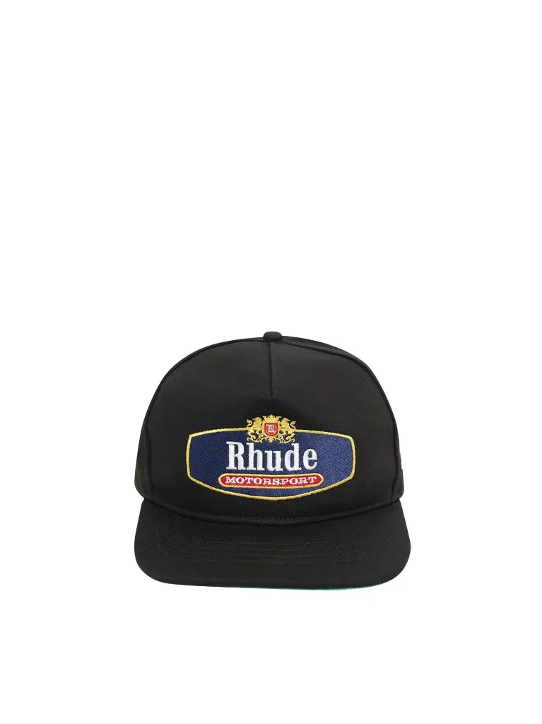 Rhude Racing Crest Hat in Black/navy