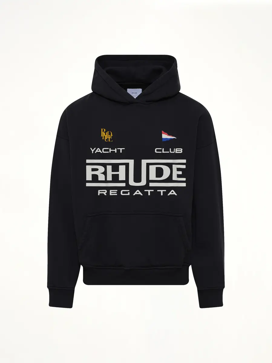 Rhude Rhude Regatta Club Hoodie in Vintage Black/white | Thumbnail 2 Rhude Rhude Regatta Club Hoodie in Vintage Black/white | Thumbnail 2