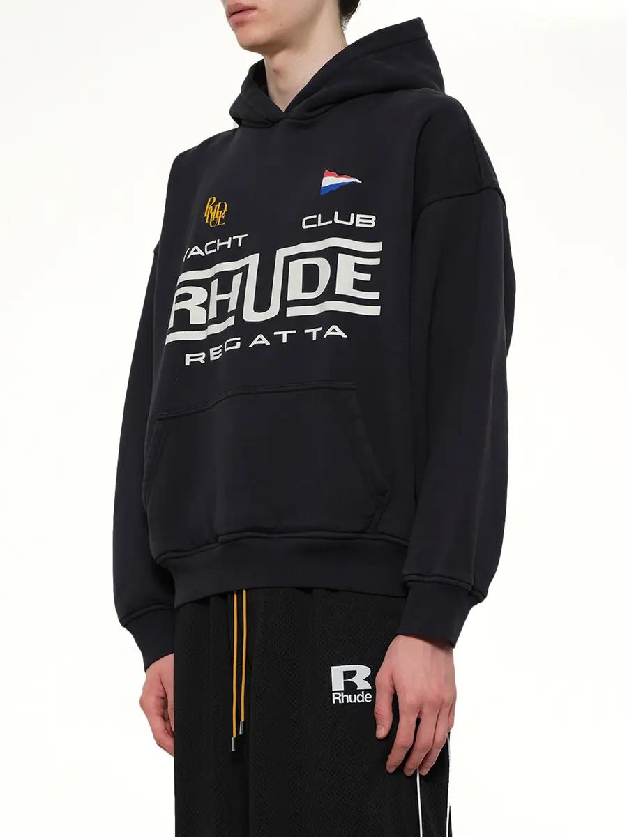 Rhude Rhude Regatta Club Hoodie in Vintage Black/white | Thumbnail 3 Rhude Rhude Regatta Club Hoodie in Vintage Black/white | Thumbnail 3