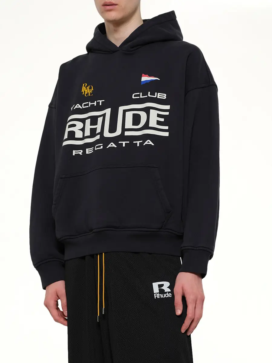 Rhude Rhude Regatta Club Hoodie in Vintage Black/white | Thumbnail 6 Rhude Rhude Regatta Club Hoodie in Vintage Black/white | Thumbnail 6
