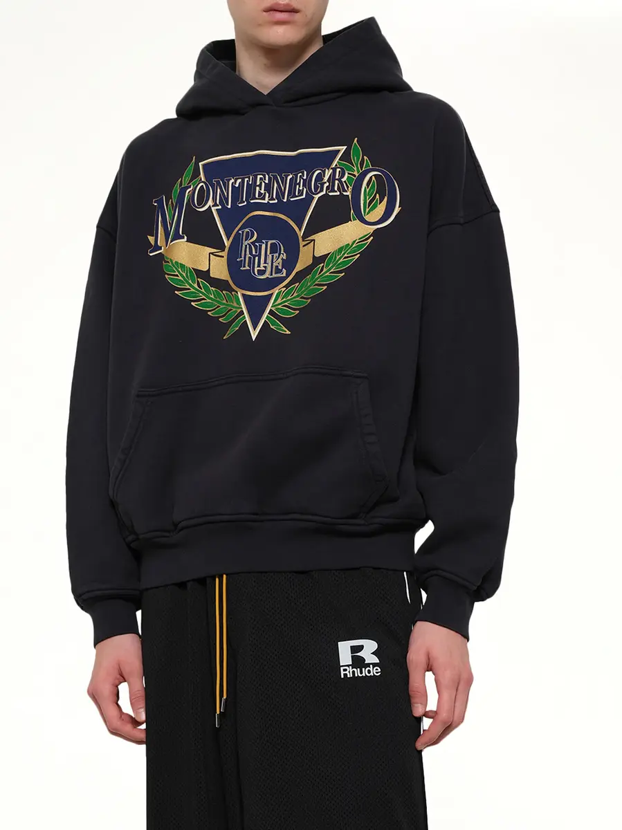 Rhude Montenegro Regatta Hoodie in Vintage Black/navy | Thumbnail 6 Rhude Montenegro Regatta Hoodie in Vintage Black/navy | Thumbnail 6
