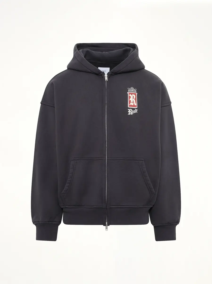 Rhude Rhude Fumar 91 Zip-up Hoodie in Vintage Black | Thumbnail 2 Rhude Rhude Fumar 91 Zip-up Hoodie in Vintage Black | Thumbnail 2