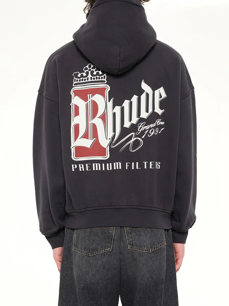Rhude Rhude Fumar 91 Zip-up Hoodie in Vintage Black | Thumbnail 5 Rhude Rhude Fumar 91 Zip-up Hoodie in Vintage Black | Thumbnail 5