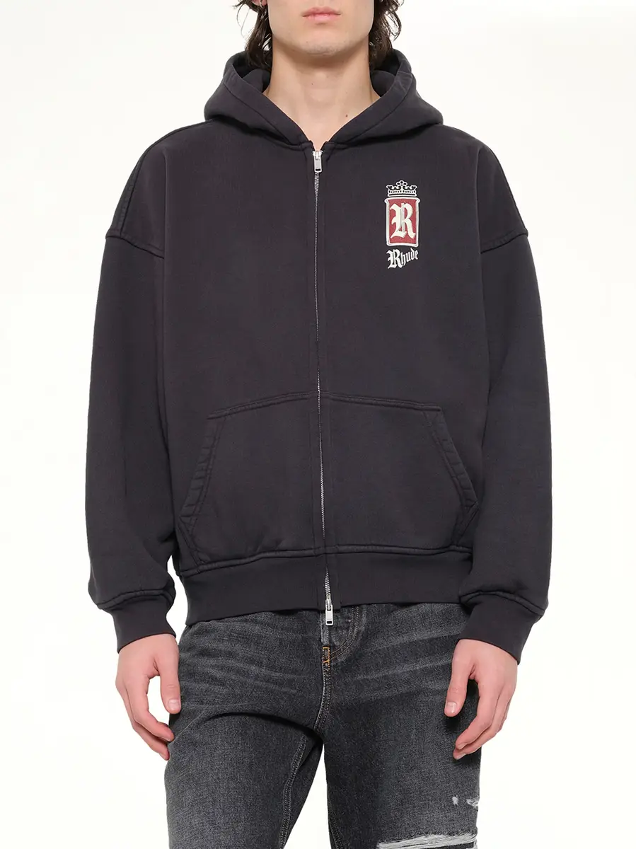 Rhude Rhude Fumar 91 Zip-up Hoodie in Vintage Black | Thumbnail 6 Rhude Rhude Fumar 91 Zip-up Hoodie in Vintage Black | Thumbnail 6