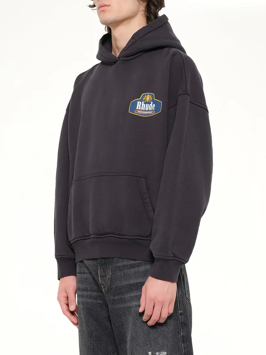 Rhude Racing Crest Hoodie in Vintage Black | Thumbnail 3 Rhude Racing Crest Hoodie in Vintage Black | Thumbnail 3