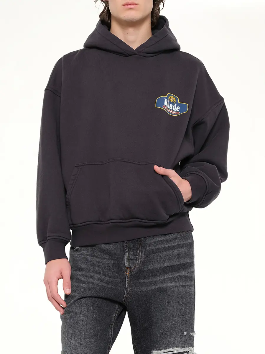Rhude Racing Crest Hoodie in Vintage Black | Thumbnail 6 Rhude Racing Crest Hoodie in Vintage Black | Thumbnail 6