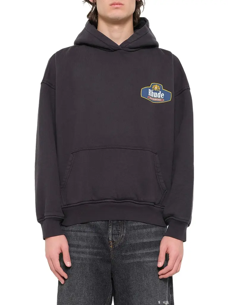Rhude Racing Crest Hoodie in Vintage Black