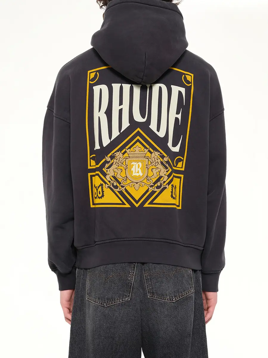 Rhude Rhude Playing Card Hoodie in Vintage Black | Thumbnail 5 Rhude Rhude Playing Card Hoodie in Vintage Black | Thumbnail 5