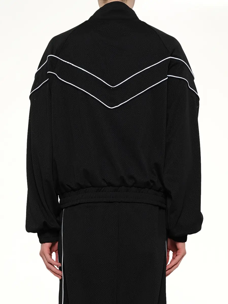 Rhude Rhude Mesh Piping Raglan Track Jacket in Black/white | Thumbnail 5 Rhude Rhude Mesh Piping Raglan Track Jacket in Black/white | Thumbnail 5