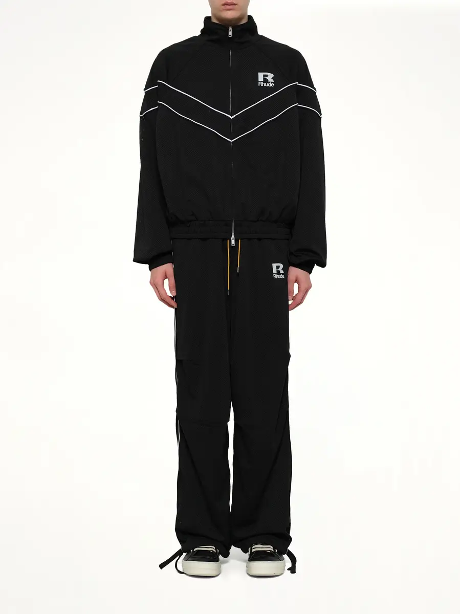 Rhude Rhude Mesh Piping Raglan Track Jacket in Black/white | Thumbnail 7 Rhude Rhude Mesh Piping Raglan Track Jacket in Black/white | Thumbnail 7