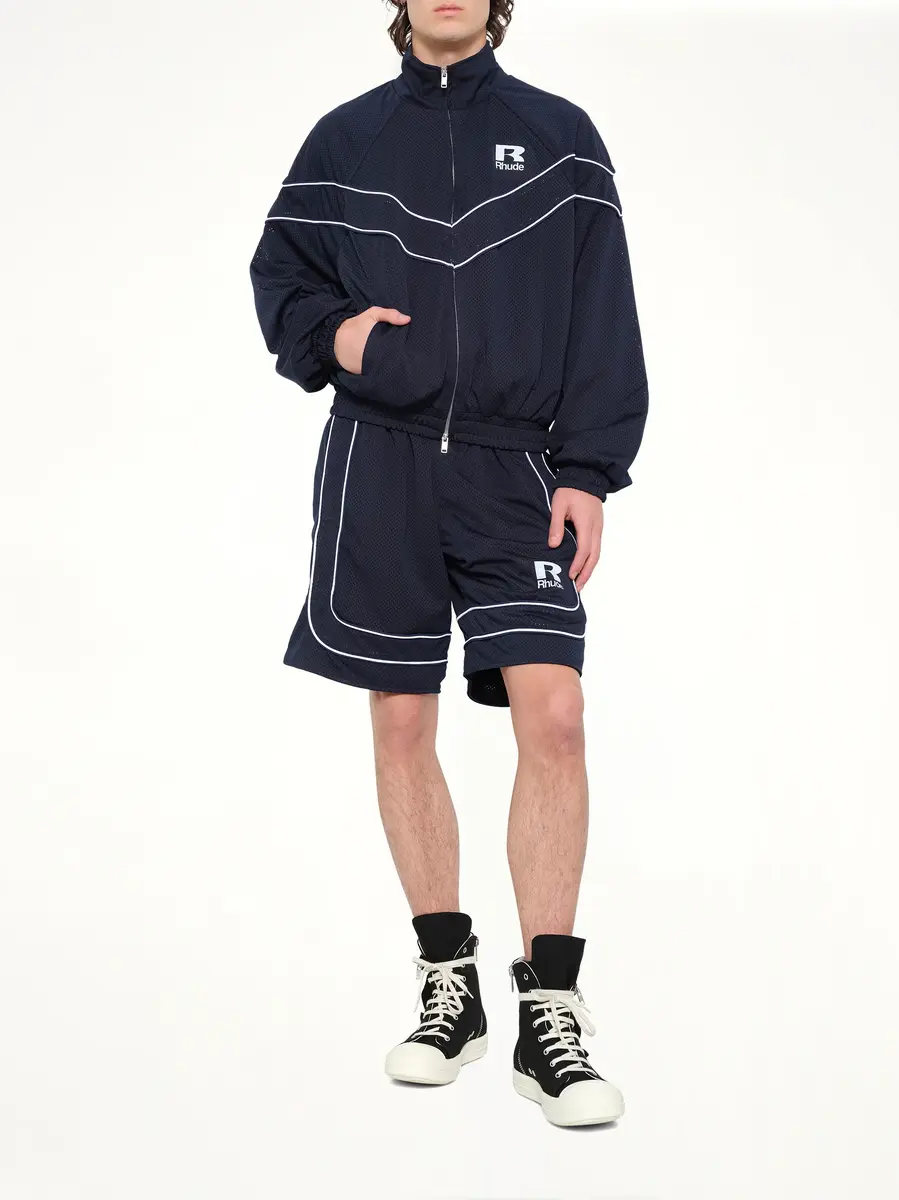Rhude Rhude Mesh Piping Raglan Track Jacket in Navy/white | Thumbnail 4 Rhude Rhude Mesh Piping Raglan Track Jacket in Navy/white | Thumbnail 4