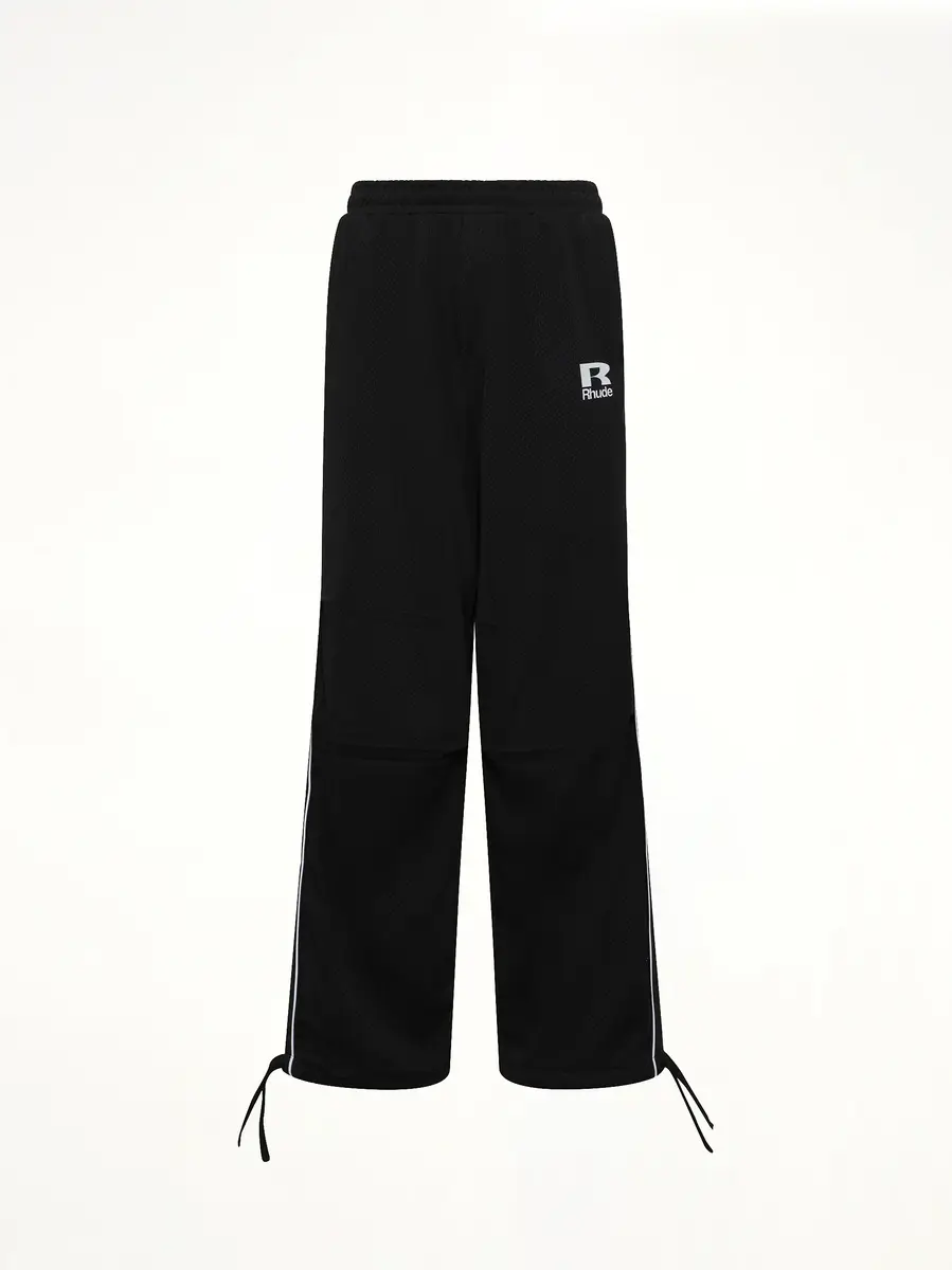 Rhude Rhude Mesh Piping Parachute Track Pant in Black/white | Thumbnail 2 Rhude Rhude Mesh Piping Parachute Track Pant in Black/white | Thumbnail 2