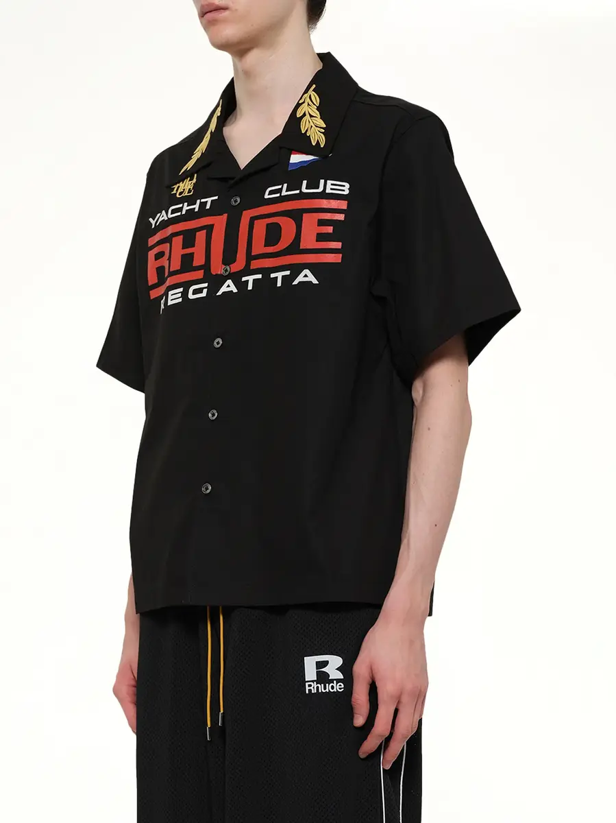 Rhude Regatta Club Shirt in Black/white/red | Thumbnail 3 Rhude Regatta Club Shirt in Black/white/red | Thumbnail 3