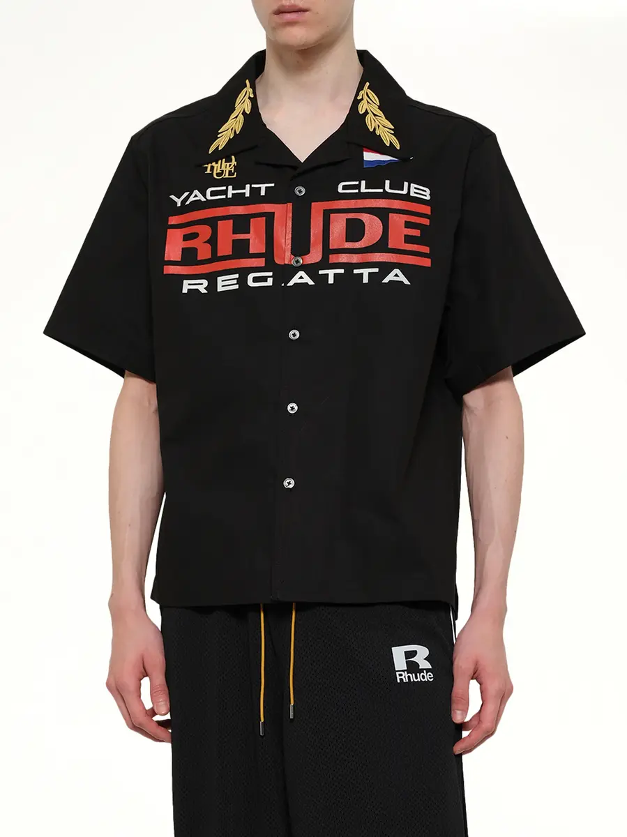 Rhude Regatta Club Shirt in Black/white/red | Thumbnail 6 Rhude Regatta Club Shirt in Black/white/red | Thumbnail 6