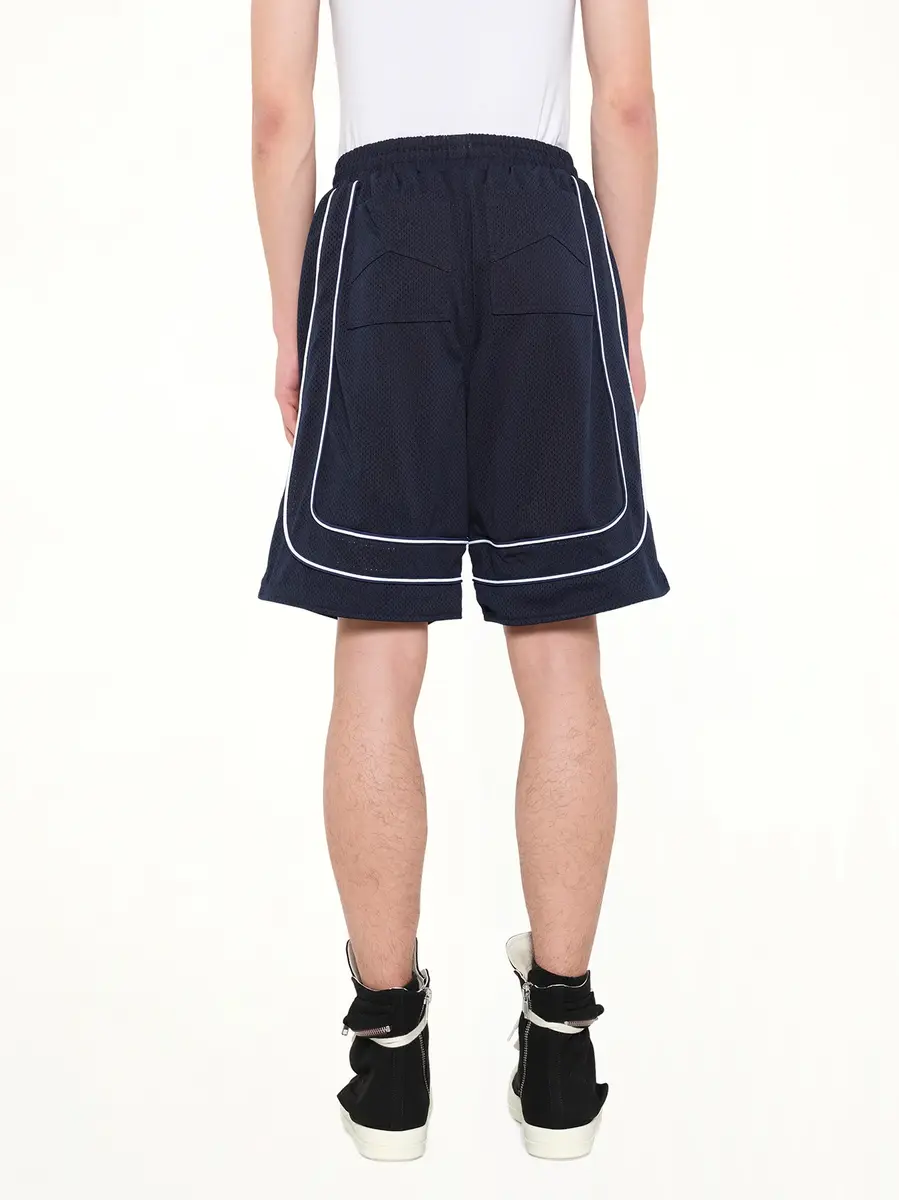 Rhude Rhude Mesh Piping Baggy Track Short in Navy/white | Thumbnail 5 Rhude Rhude Mesh Piping Baggy Track Short in Navy/white | Thumbnail 5
