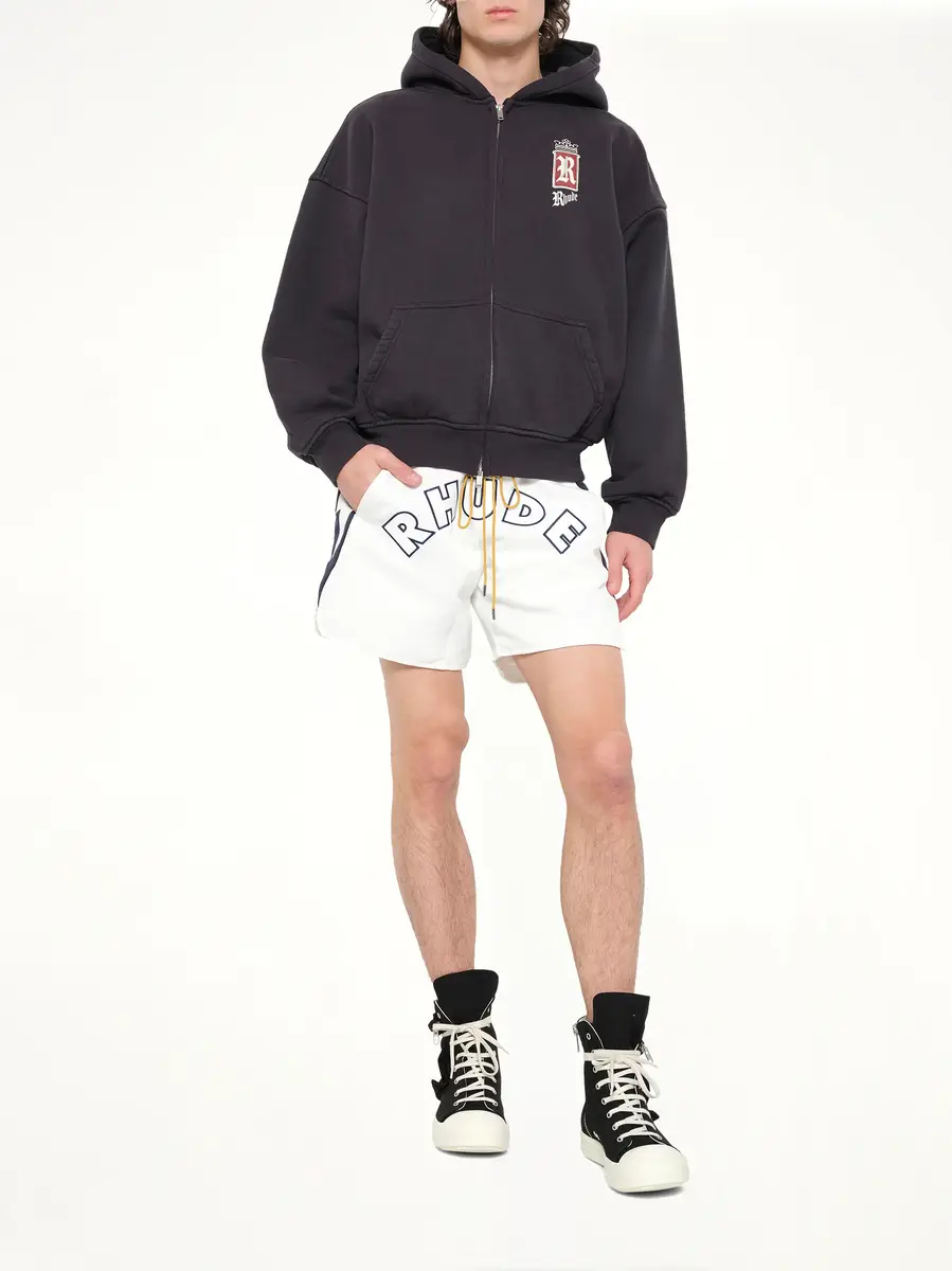 Rhude Logo Lightning Shorts in White/navy | Thumbnail 4 Rhude Logo Lightning Shorts in White/navy | Thumbnail 4