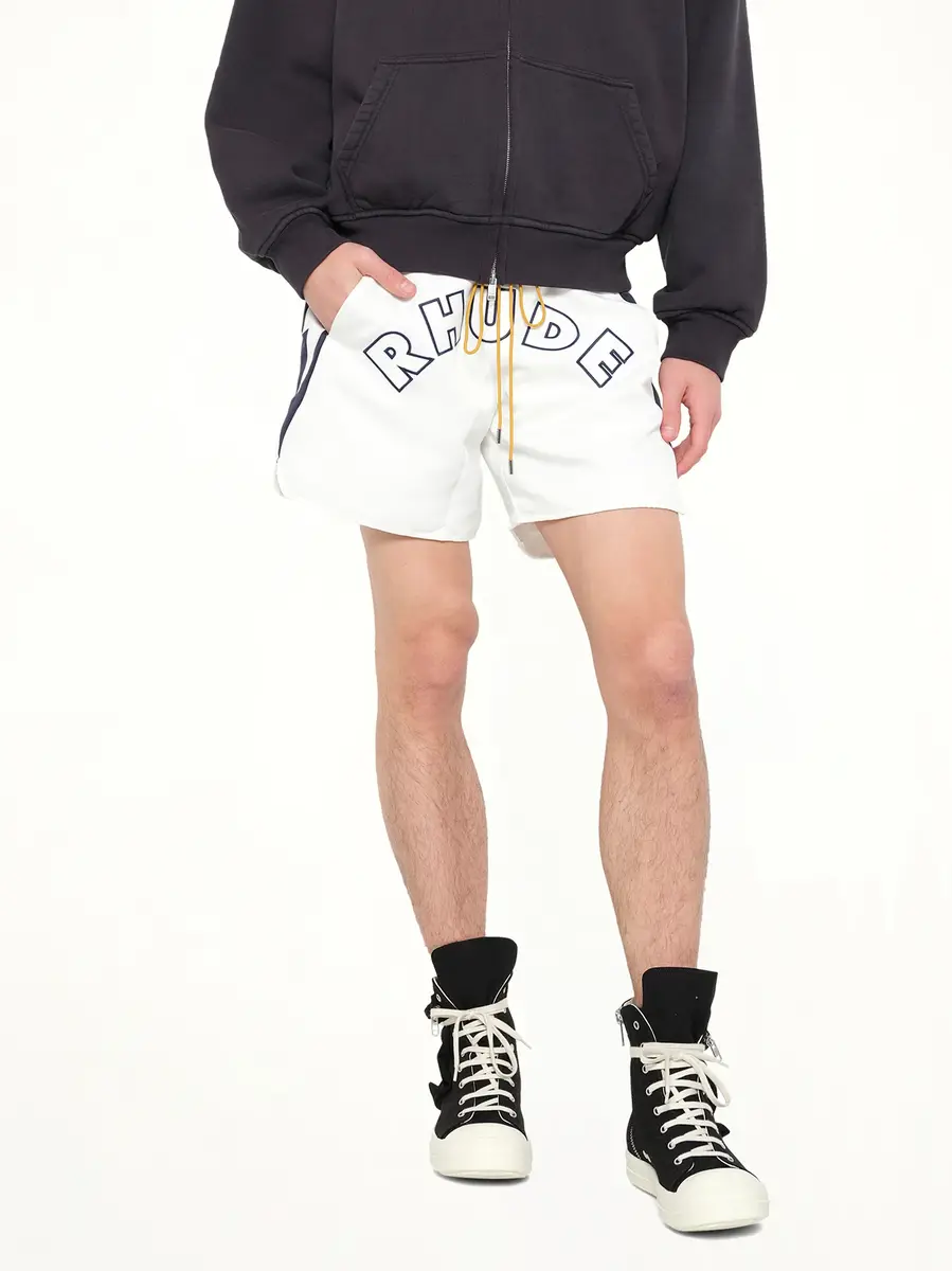 Rhude Logo Lightning Shorts in White/navy | Thumbnail 6 Rhude Logo Lightning Shorts in White/navy | Thumbnail 6