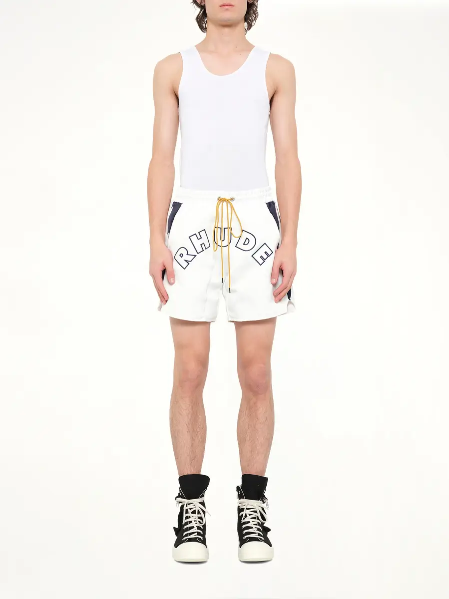 Rhude Logo Lightning Shorts in White/navy | Thumbnail 7 Rhude Logo Lightning Shorts in White/navy | Thumbnail 7