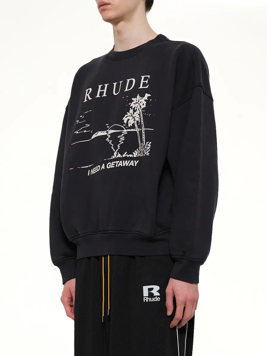 Rhude I Need A Getaway Sweatshirt in Vintage Black | Thumbnail 3 Rhude I Need A Getaway Sweatshirt in Vintage Black | Thumbnail 3