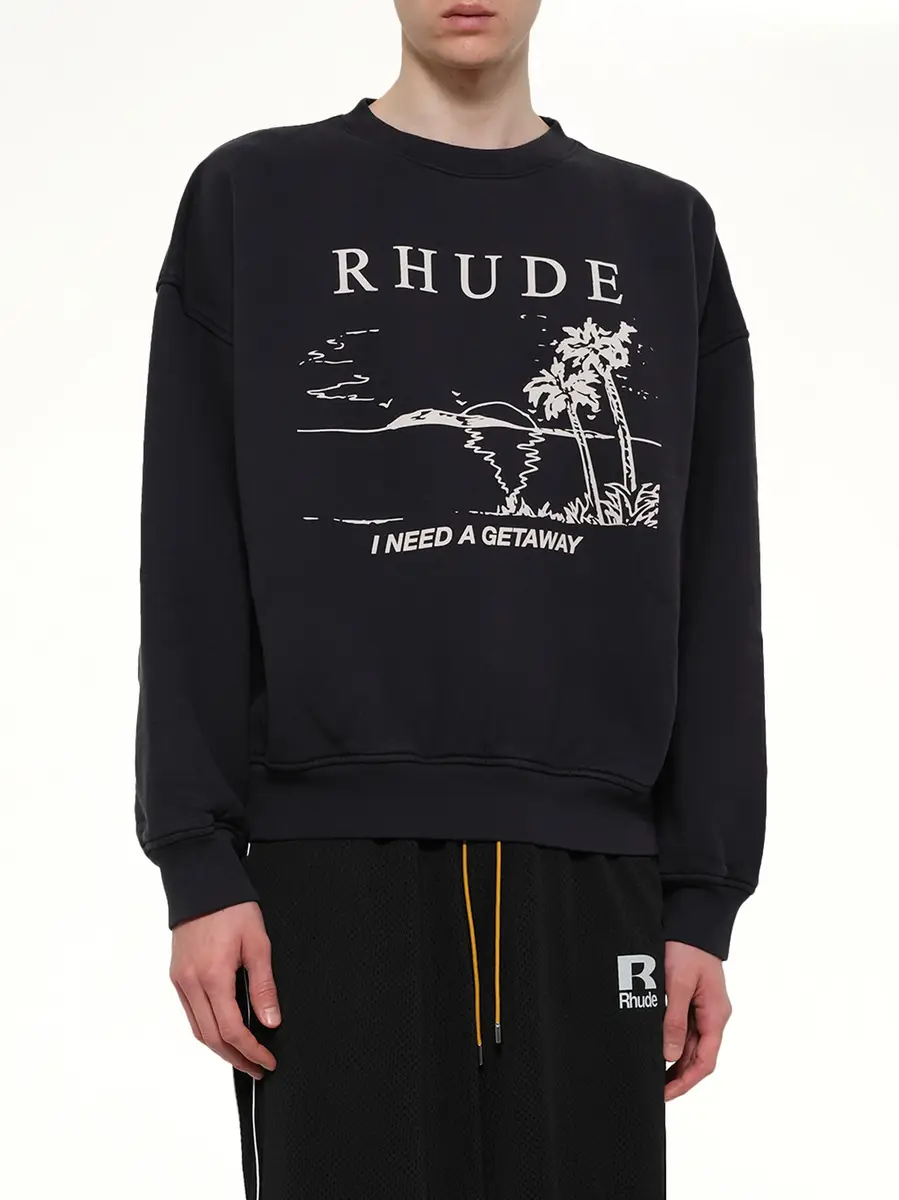 Rhude I Need A Getaway Sweatshirt in Vintage Black | Thumbnail 6 Rhude I Need A Getaway Sweatshirt in Vintage Black | Thumbnail 6