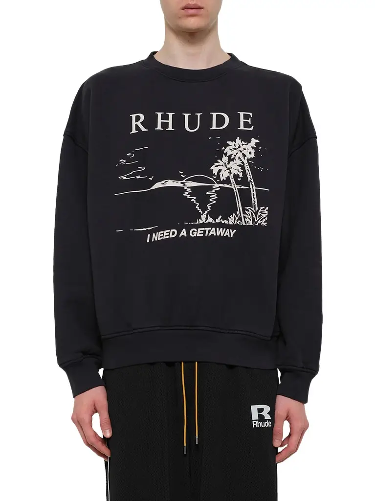 Rhude I Need A Getaway Sweatshirt in Vintage Black
