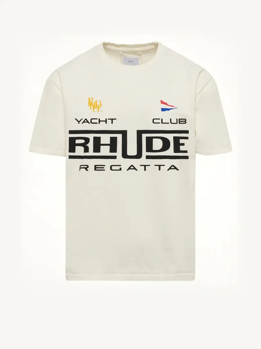 Rhude Rhude Regatta Club T-shirt in Vintage White/black | Thumbnail 2 Rhude Rhude Regatta Club T-shirt in Vintage White/black | Thumbnail 2