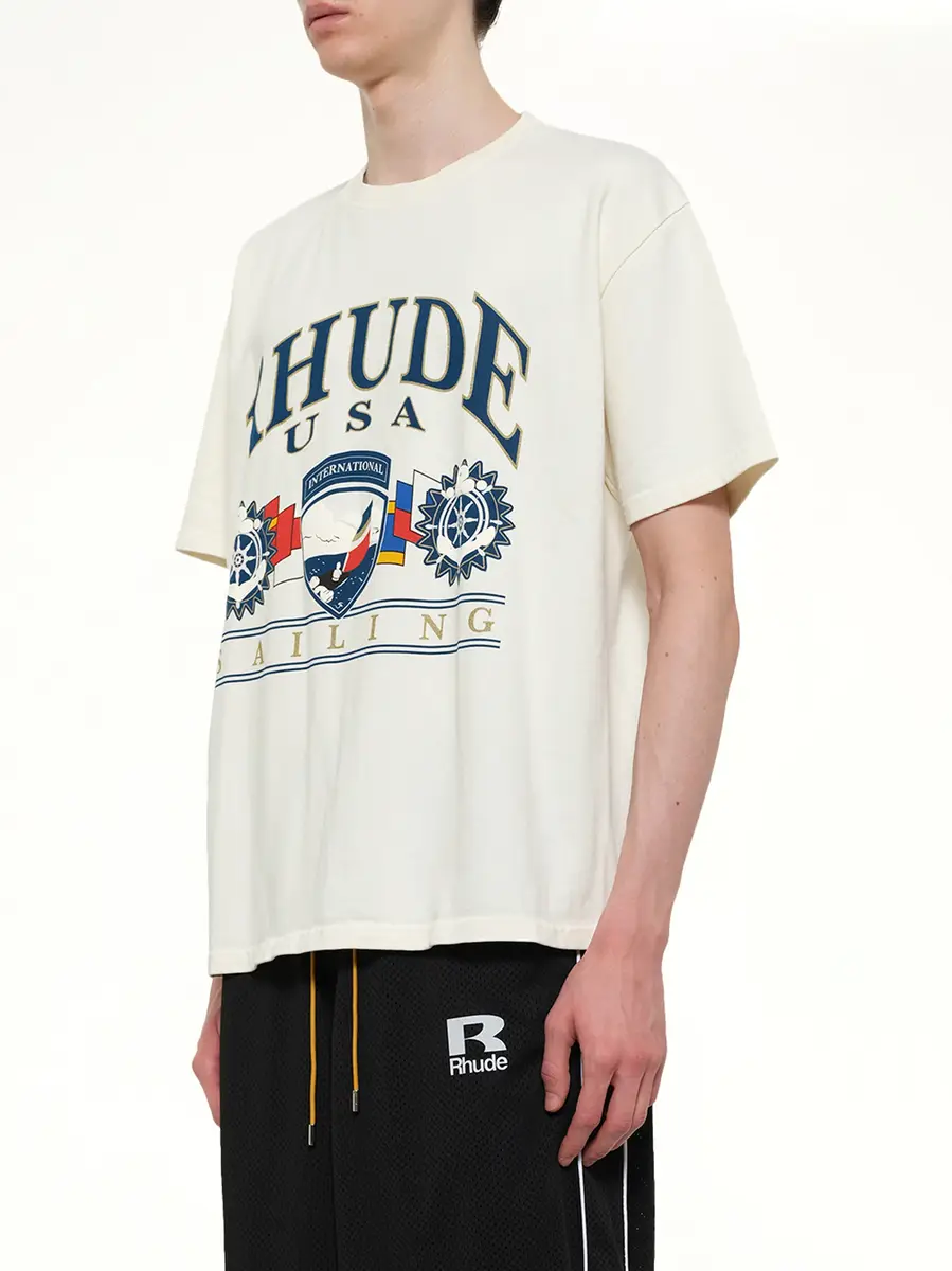 Rhude Usa Sailing Icon T-shirt in Vintage White | Thumbnail 3 Rhude Usa Sailing Icon T-shirt in Vintage White | Thumbnail 3